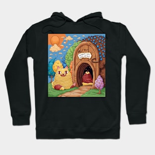 ai generated spaghetti cats home with love Hoodie